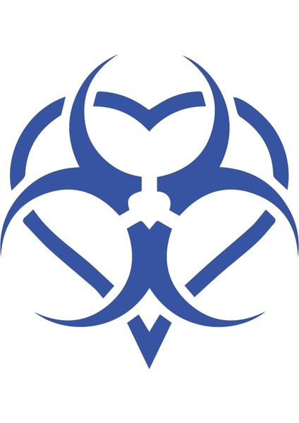 Biyo-Tehlike Sembolü Sticker 17X17 cm Mavi