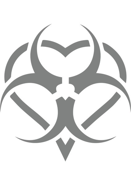 Biyo-Tehlike Sembolü Sticker 17X17 cm Gri