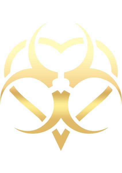 Biyo-Tehlike Sembolü Sticker 17X17 cm Gold