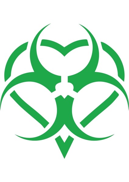 Biyo-Tehlike Sembolü Sticker 17X17 cm Yeşil