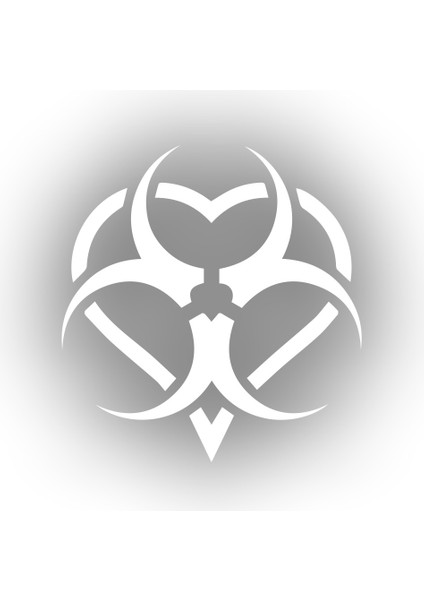 Biyo-Tehlike Sembolü Sticker 17X17 cm Beyaz