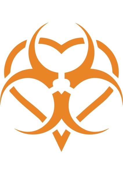 Biyo-Tehlike Sembolü Sticker 17X17 cm Turuncu