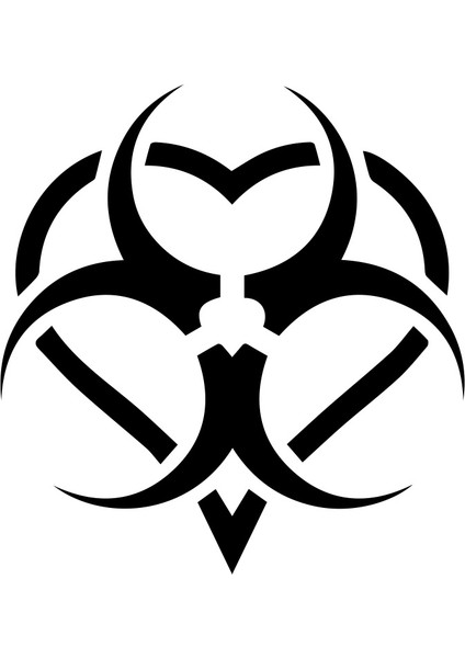 Biyo-Tehlike Sembolü Sticker 17X17 cm Siyah