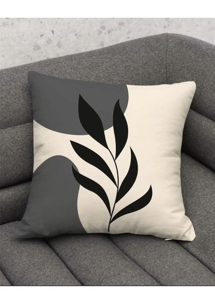 Gri krem kadife baskılı 4'lü kırlent yastık kılıfı seti modelleri