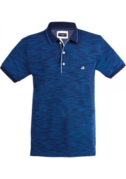 Polokoton % 100 Pamuk Lacivert Indigo Renk Polo Yaka T-Shirt – Iki Renkli Özel Pike Kumaş, Erkek Yazlık Model