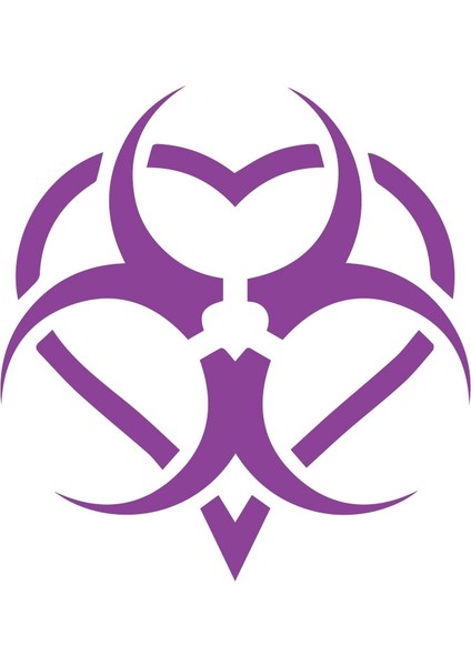 Biyo-Tehlike Sembolü Sticker 17X17 cm Mor