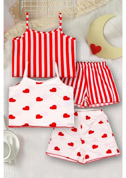 Kız Çocuk Askılı-Şortlu Yazlık 2'li Pijama Takımı