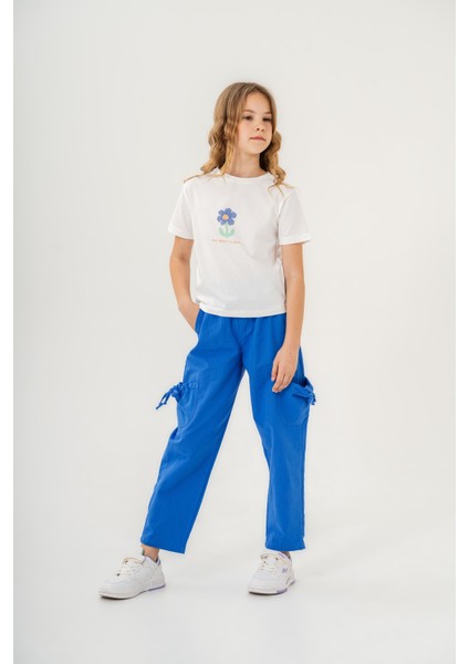 Kız Çocuk Pamuklu T-Shirt Keten Pantalonlu Yazlık Takım 6-9 Yaş modelleri