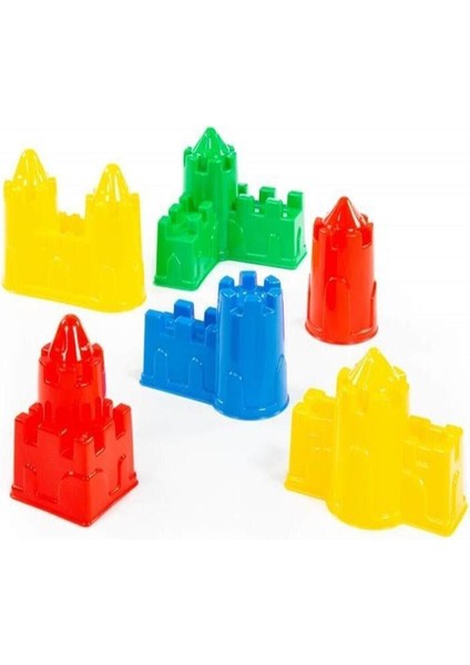Renkli Kum Şato Seti, 6 Parça, Eğlenceli ve Yaratıcı Oyun Malzemesi