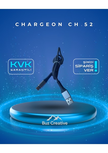 Kvk Garantili Chargeon Ch‑52 Type‑c Cable Fast Charger & Sync