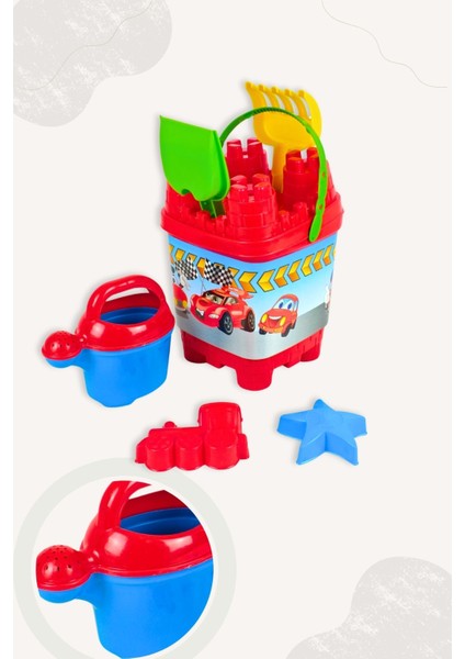 Renkli Yaz Plaj Seti, Kova, Ibrik, Kum Kalıbı, Eğlence Dolu, 3+ Yaş, Çok Renkli