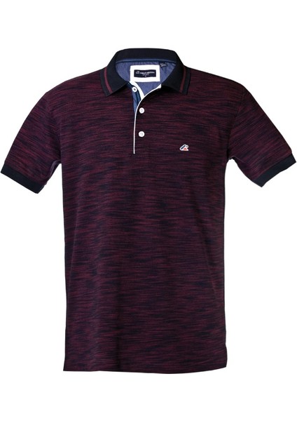 Polokoton % 100 Pamuk Marka Polo Yaka T-Shirt – Siyah Bordo Renk, Iki Renkli Özel Pike Kumaş, Erkek Yazlık Model