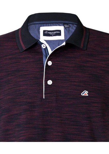 Polokoton % 100 Pamuk Marka Polo Yaka T-Shirt – Siyah Bordo Renk, Iki Renkli Özel Pike Kumaş, Erkek Yazlık Model modelleri