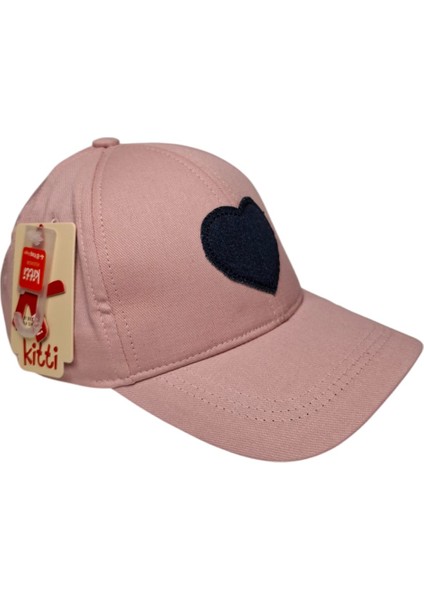 Spteks Kitti 4-8 Yaş Kız Çocuk Açık Pudra Renk Cool Nakış Prenses Yazlık Şapka