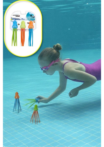 Renkli Deniz Dalış Oyuncakları, 3'lü Set, Eğlenceli ve Güvenli Su Oyuncakları