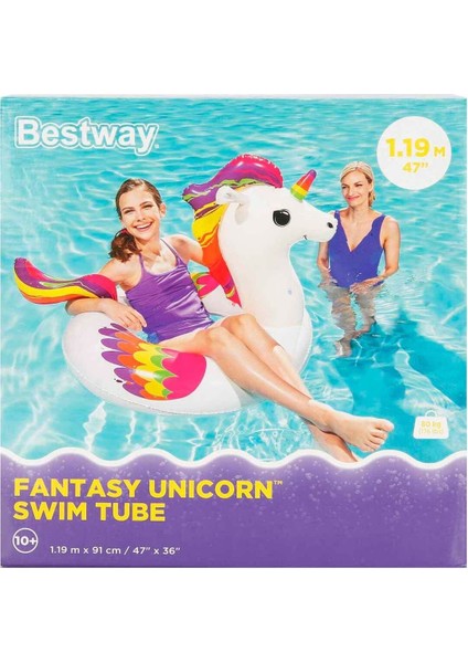 Bordo Unicorn Simidi, 119 cm, eğlence ve rahat yüzme deneyimi, 3+ yaş