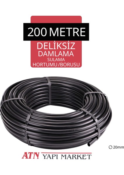 200 Metre 20MM Deliksiz Damlama Sulama Hortumu / Borusu