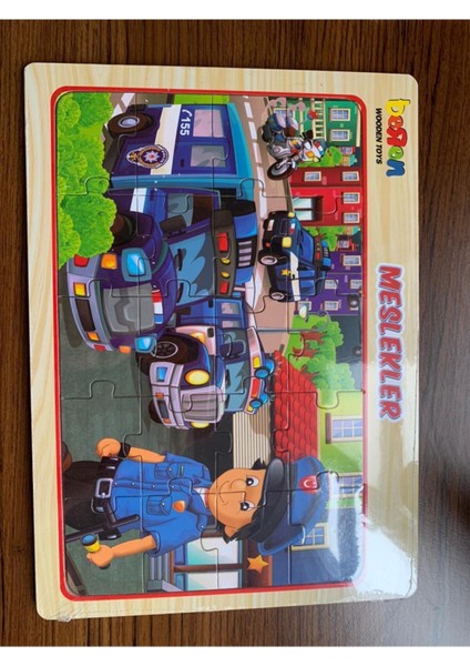 Meslekler ve Taşıtlar Ahşap Puzzle