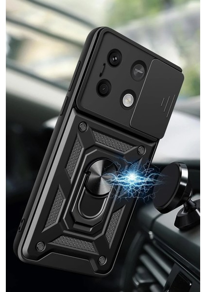 Xiaomi Poco M6 Pro 4g Kılıf Pars Lens Yüzüklü Silikon - Yeşil Drstr