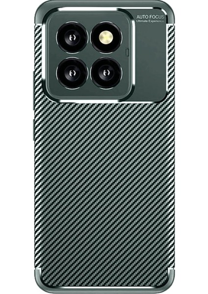 Xiaomi Mi 14T Pro Kılıf Auto Focus Karbon Kapak - Koyu Yeşil Drstr