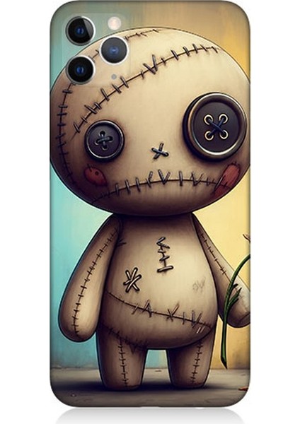 Apple iPhone 11 Pro Uyumlu Yamuk Gözlü Oyuncak Ruh Desenli Silikon Kılıf