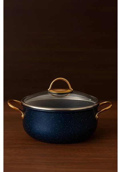 30 cm Derin Granit Tencere – 7.5 Litre, Gold Metal Kulplu, Alüminyum Tabanlı, Cam Kapaklı modelleri