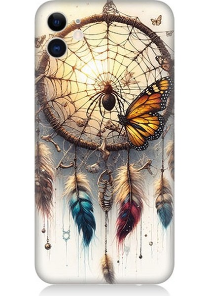 Apple iPhone 11 Uyumlu Kelebekli Düş Kapanı Desenli Silikon Kılıf