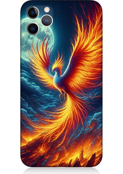 Apple iPhone 11 Pro Uyumlu Ateşle Dans Eden Anka Desenli Silikon Kılıf