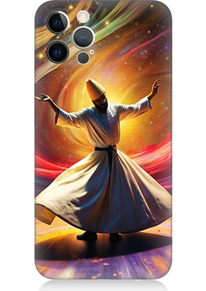 Apple iPhone 12 Pro Max Uyumlu Renklerin Içinde Sema Desenli Silikon Kılıf