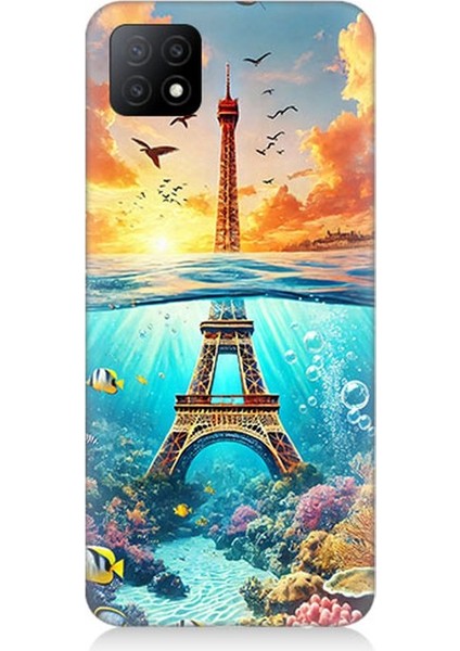 Oppo A53 Uyumlu Denizaltında Eyfel Hayali Desenli Silikon Kılıf