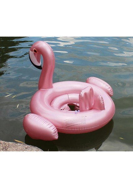 Ayak Geçmeli Bot Tutunmalı Büyük Boy Şişme Flamingo Simit Deniz Plaj Havuz Oyuncağı 80 Cm.