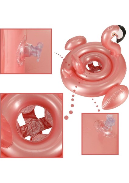 Ayak Geçmeli Bot Tutunmalı Büyük Boy Şişme Flamingo Simit Deniz Plaj Havuz Oyuncağı 80 Cm.