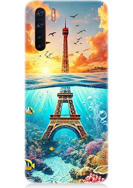 Oppo A91 Uyumlu Denizaltında Eyfel Hayali Desenli Silikon Kılıf