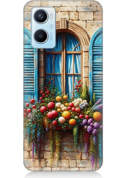 Oppo A96 Uyumlu Pencereden Renkli Hayat Desenli Silikon Kılıf