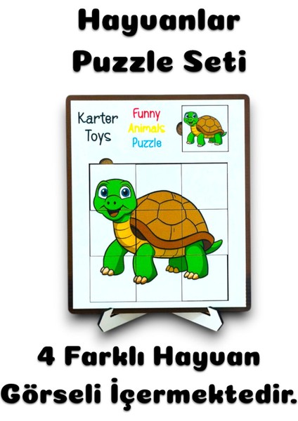 Puzzle,ahşap Oyuncak,ahşap Puzzle Seti,eğitici Oyuncak,dinazor,hayvanlar