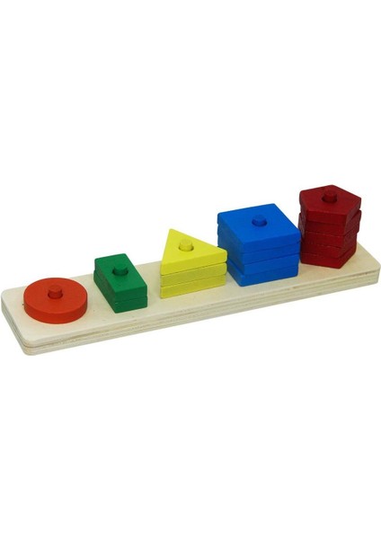 Renkli Ahşap Geometrik Şekiller Kutusu, Eğlenceli ve Şık Dekorasyon Parçası
