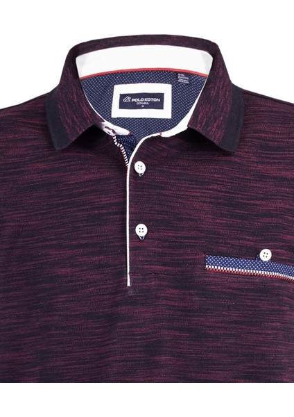 Polokoton Marka Polo Yaka T-Shirt – Siyah Bordo Renk, Cepli, İki Renkli Özel Pike Kumaş, Erkek Yazlık Model, %100 Pamuk modelleri