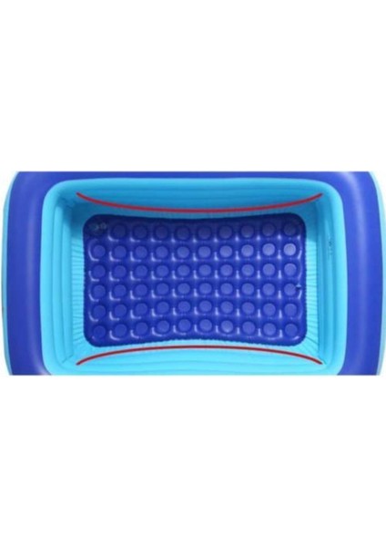 Şişme Havuz 3 Tabanlı Dikdörtgen Havuz Çocuk Şişme Havuzu 130X90X48CM Pompalı fırsatları