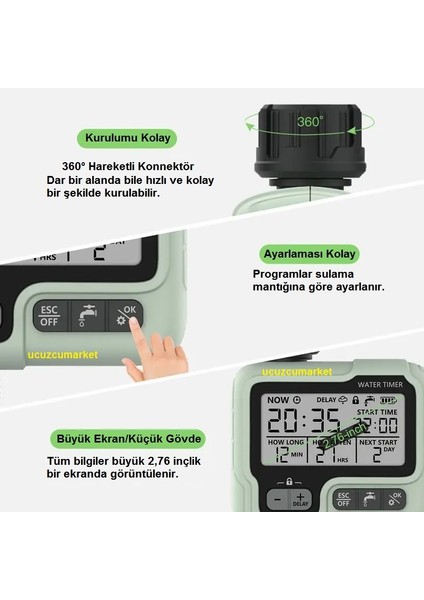 Akıllı Otomatik Digital (Büyük Ekran) Bahçe Sulama Makinesi