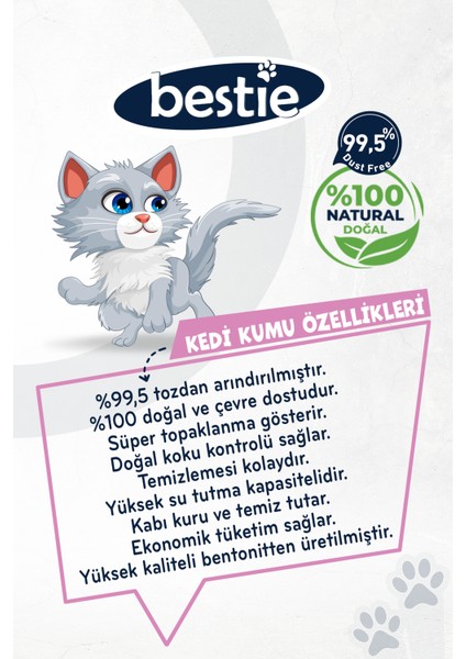 Bebek Pudrası Kokulu Topaklanan Kedi Kumu 10 Lt x 2 Adet fiyatları