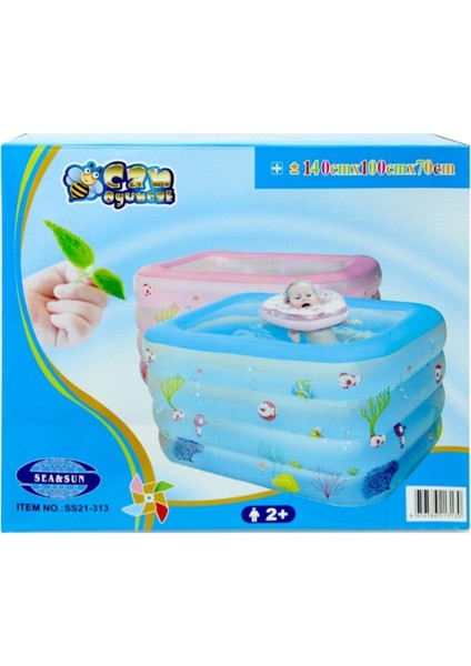 Derin dikdörtgen havuz 140x100x70 cm, rahat yüzme keyfi, sarı, 2+ yaş için ideal indirimleri