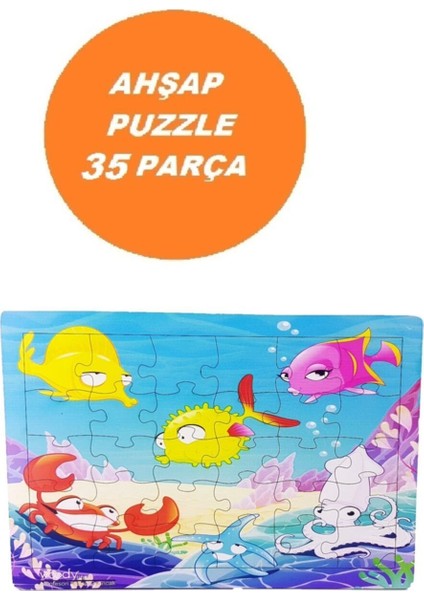 Renkli Balıklar 35 Parça Puzzle, Eğitici ve Eğlenceli Çocuk Oyuncağı modelleri