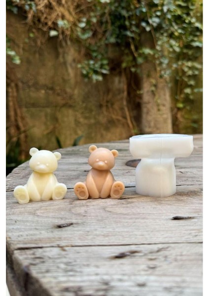 Mini ayı silikon kalıp, tekli, beyaz, kokusuz, detaylı ve kullanışlı tasarım