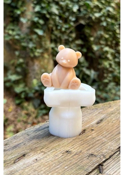 Mini ayı silikon kalıp, tekli, beyaz, kokusuz, detaylı ve kullanışlı tasarım indirimleri