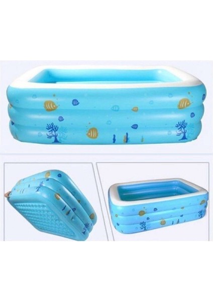 Yumuşak Tabanlı Çocuk Şişme Havuz, 130cm, 3 Boğum, Eğlenceli ve Güvenli Tasarım fiyatları