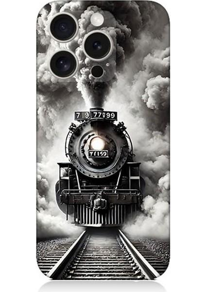 Apple iPhone 16 Pro Max Uyumlu Buharlı Trenin Güç Yolu Desenli Silikon Kılıf