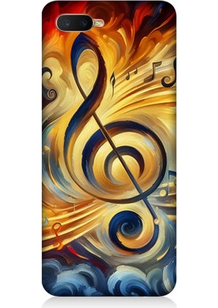 Oppo Rx 17 Neo Uyumlu Müzikte Alevin Gücü Desenli Silikon Kılıf