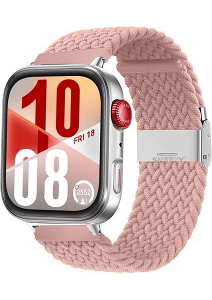 Huawei Watch Fit 4 Fit 4 Pro Ile Uyumlu Metal Klipsli Solo Fiberlink Yumuşak Kumaş Örgü Kordon