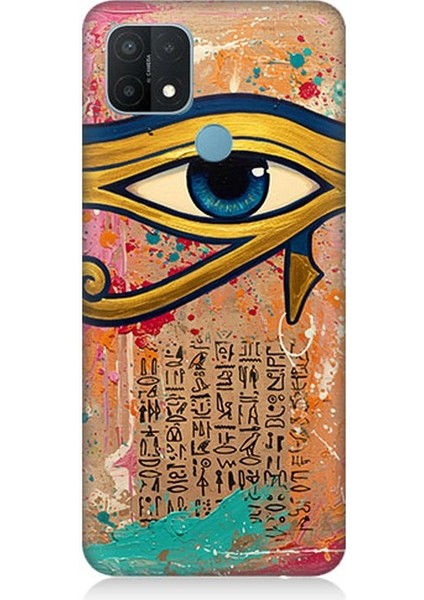 Oppo A15 Uyumlu Antik Mısır’ın Gözü Ra Desenli Silikon Kılıf