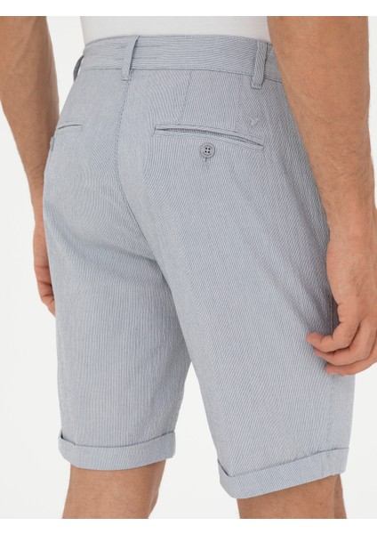 Erkek Açık Mavi Regular Fit Beli Bağcıklı Şort 50289150-VR003